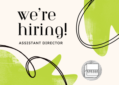 Graphic with text "We're hiring! Assistant Director"