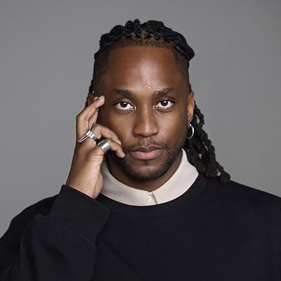 Portrait of 2026 Kresge Artist Fellow Ackeem Salmon photographed by Jenny Risher