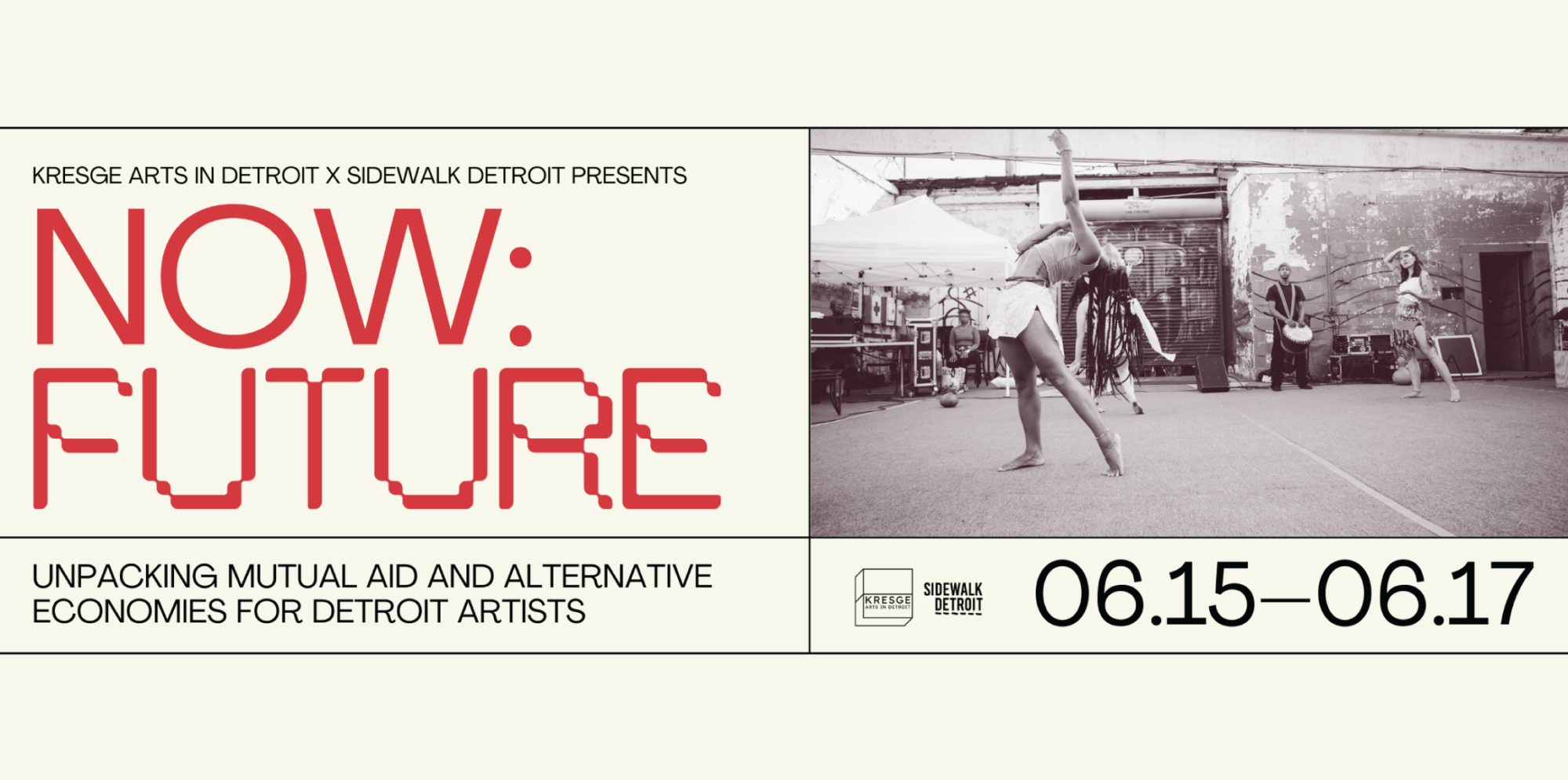 Graphic promoting Sidewalk Detroit's Now:Future series