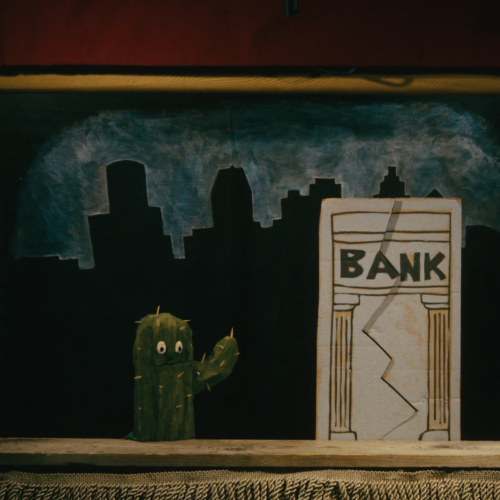 Still from Kresge Artist Fellowship film featuring Flying Cardboard Theater