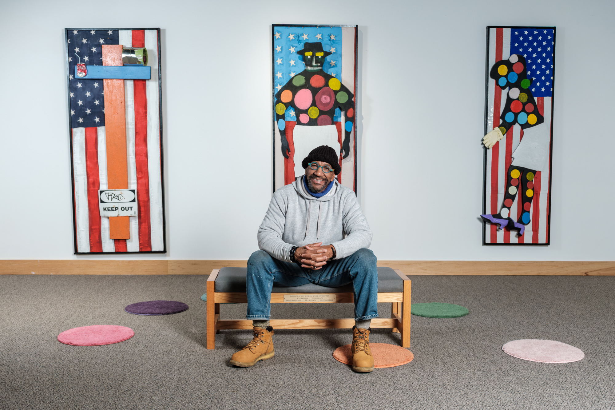 2026 Kresge Eminent Artist Tyree Guyton at his exhibit at the Ella Sharp Museum on Saturday, Jan. 10, 2026 in Jackson, Mich.