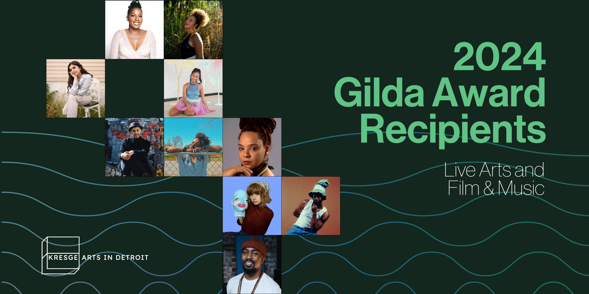 Graphic containing headshots of 2024 Gilda Award recipients